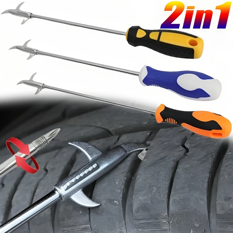 

Universal Tire Cleaning Hook Car Tire Stone Cleaner Removable Screwdriver Professional Crevice Cleaning Tool Tire Accessories