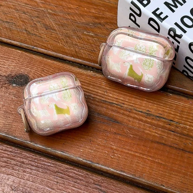 

Cute Cartoon Line Dog Painting Earphone Case For Apple Airpods 4 3 2 Pro 3 Protective Cover Silicone Headphone Cases For Airpods