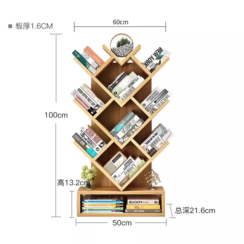 Heart Simple Display Kids Bookcase Floor Storage Tree Storage Shelf Small Bookshelf Living Room Estantes Home Furniture WKBS