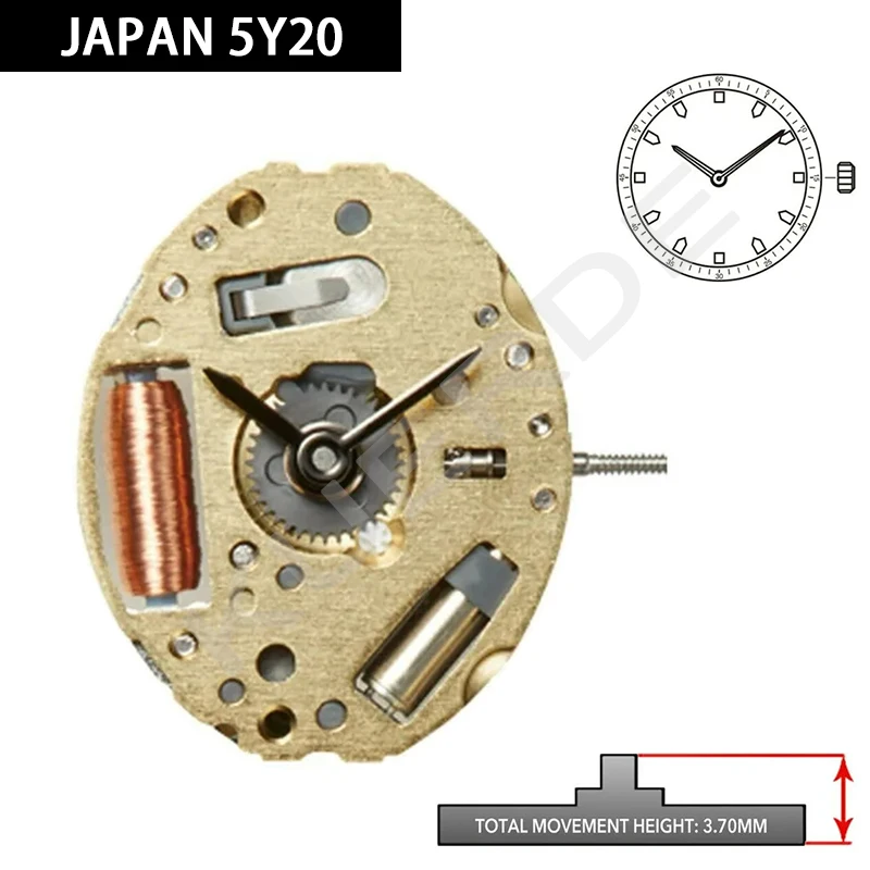 Watch Parts Japan Imported Quartz Movement 5Y20 Gold 2 Hands Watch Repair Accessories With Battery And Stem Stable Quality