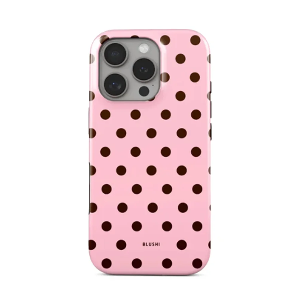 Retro-stijl Polka Dots telefoonhoesje voor iPhone 17 16 15 14 13 12 11 Air Pro Max X XS XR XS Max 7 8 Plus Glansfolie Harde PC hoes
