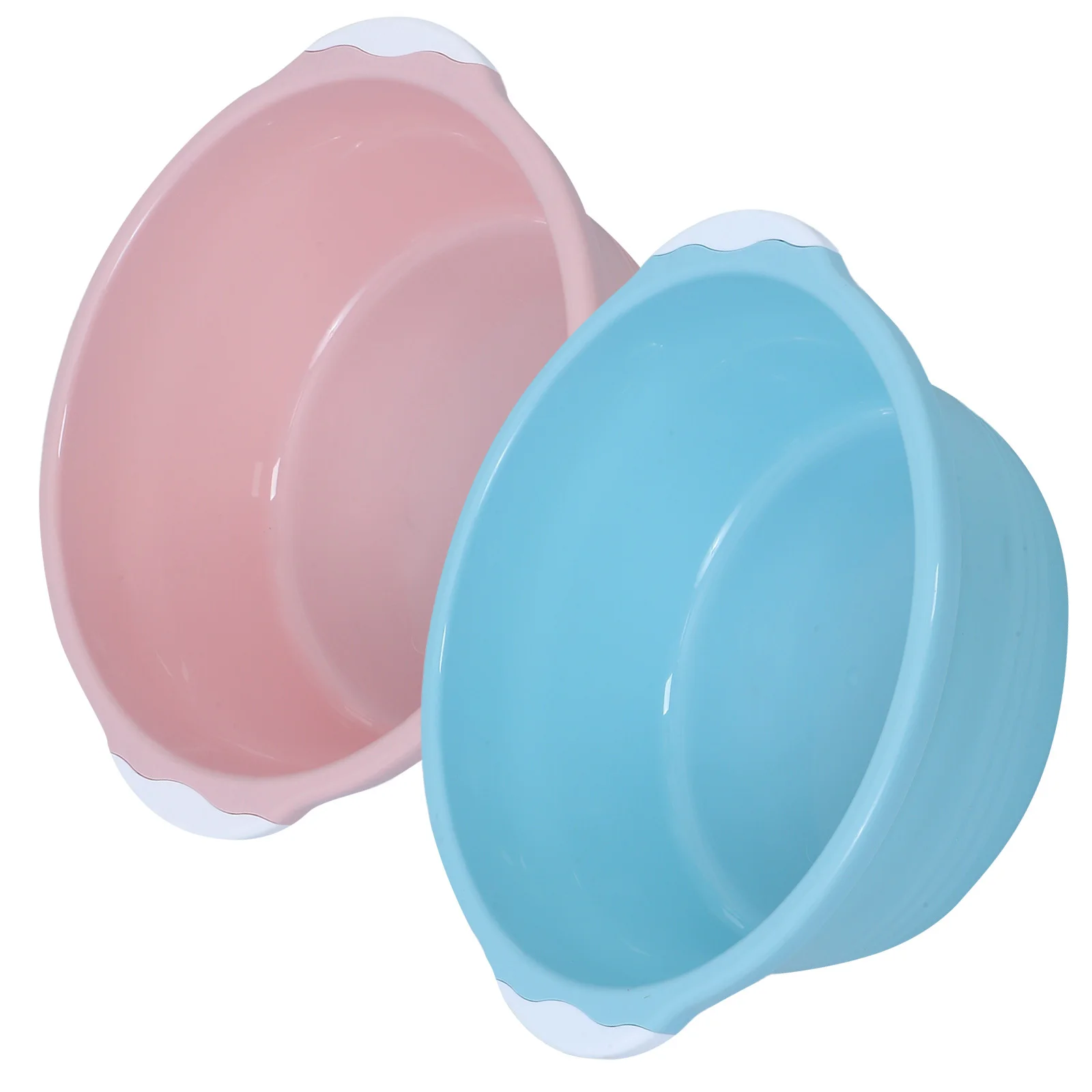 

2Pcs Deep Thickened Plastic Wash Basin Elegant Design for Bathroom Home Facial Hand Foot Wash Plastic Sink Basin