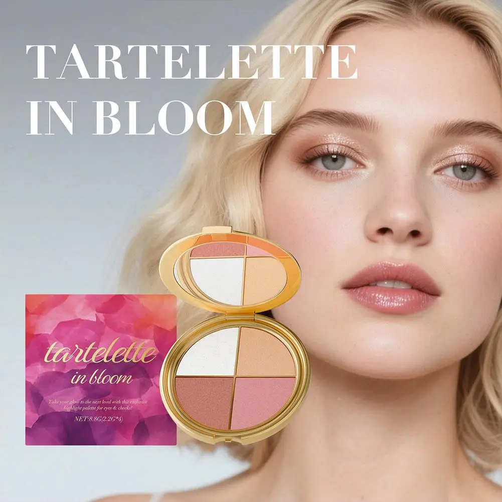 Paleta de maquiagem para olhos e bochechas - Textura de diamante de alto brilho Multiuso Natural Maquiagem diária Paleta de blush de sombra de olhos portátil