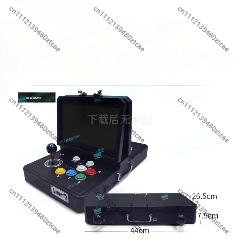 10 Inch Foldable Arcade Game Console, Portable Double Screen Joystick for 2 Players Home Entertainment