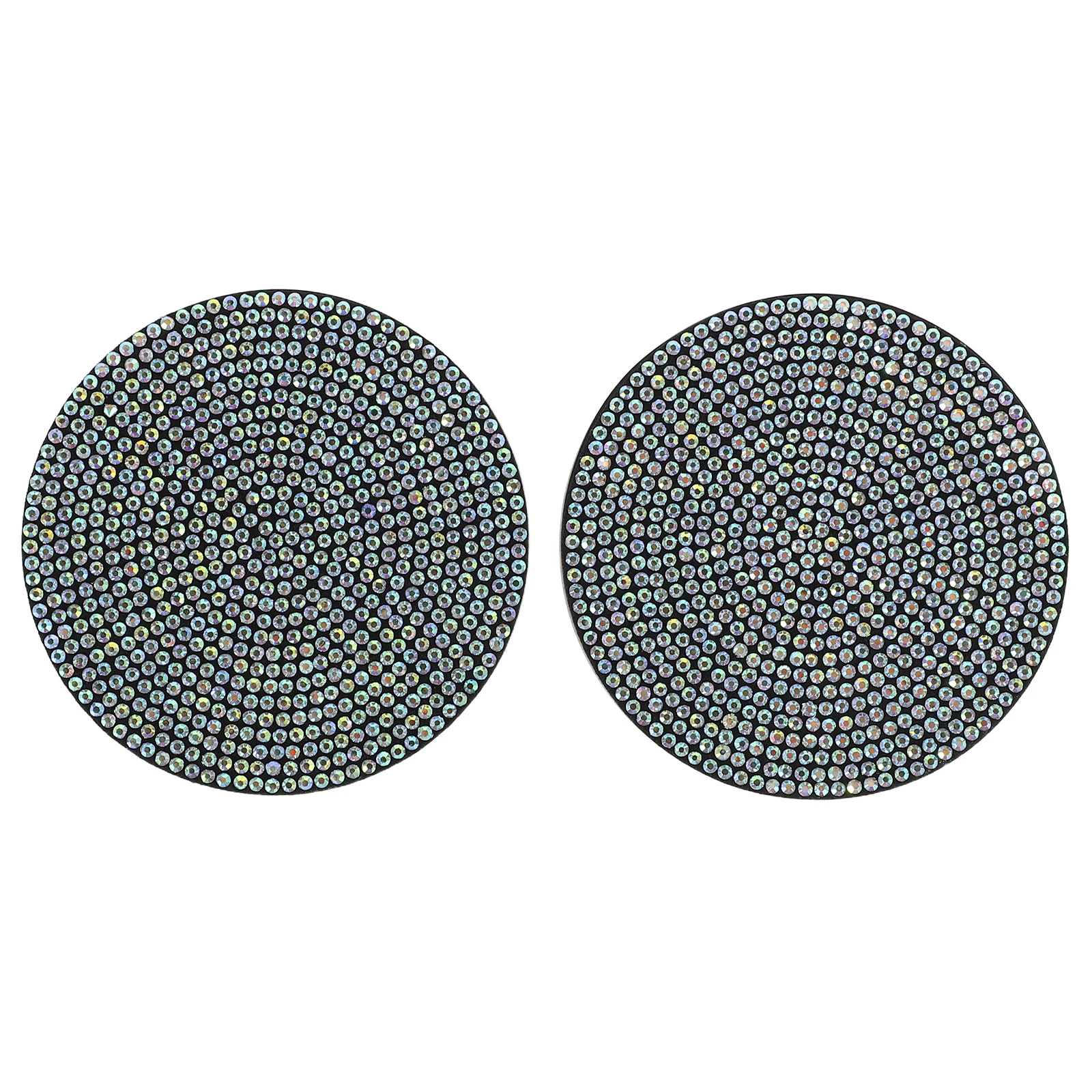 

2 Pcs Colored Diamond Coasters Car for Cup Soft Drink Accessories Your Vehicle Pvc Women Man Anti-slip Holder Interior
