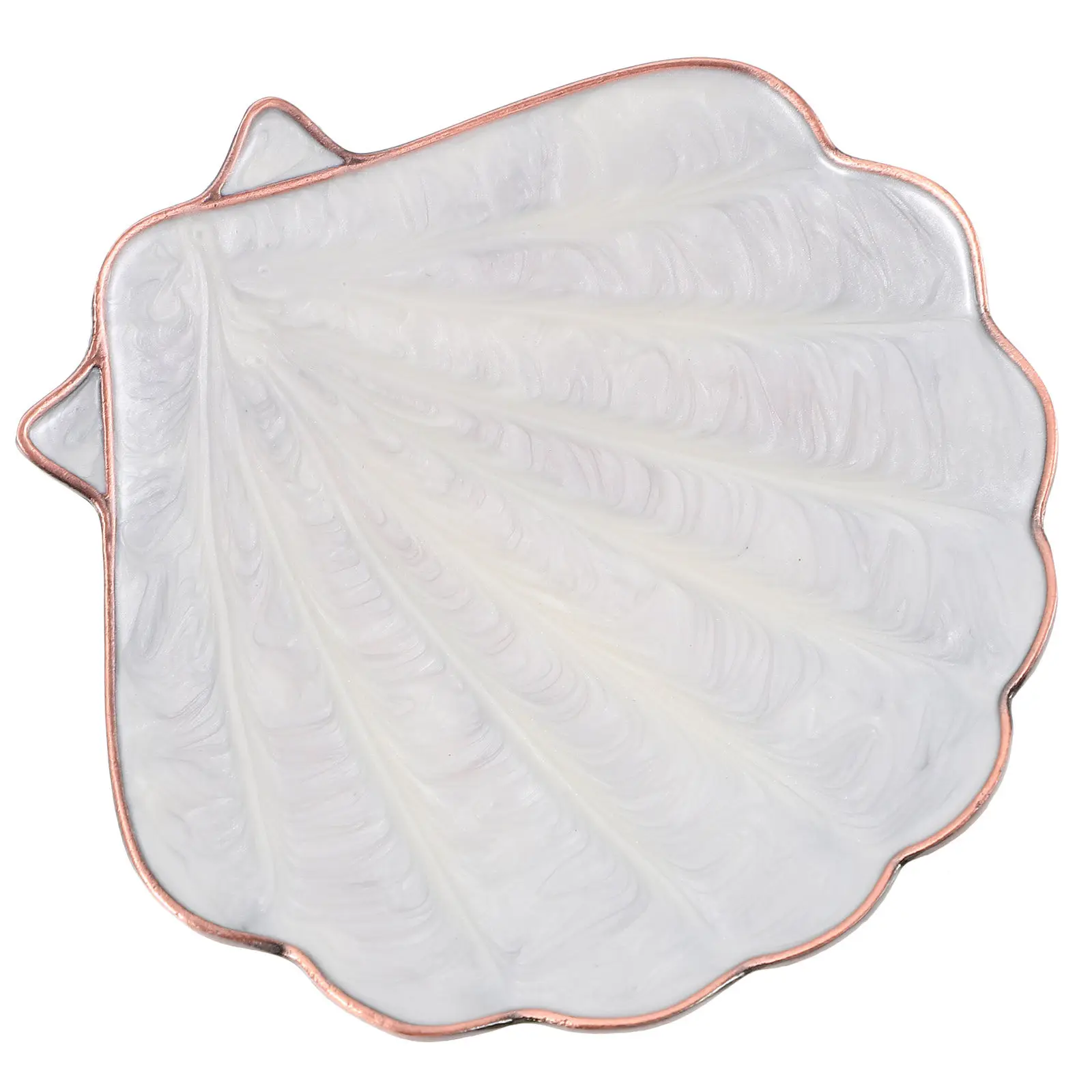 

Jewelry Tray Copper Alloy Shell Shaped Trinket Storage Plate Small Portable Organizer for Rings Earrings Keys Desktop Jewelry