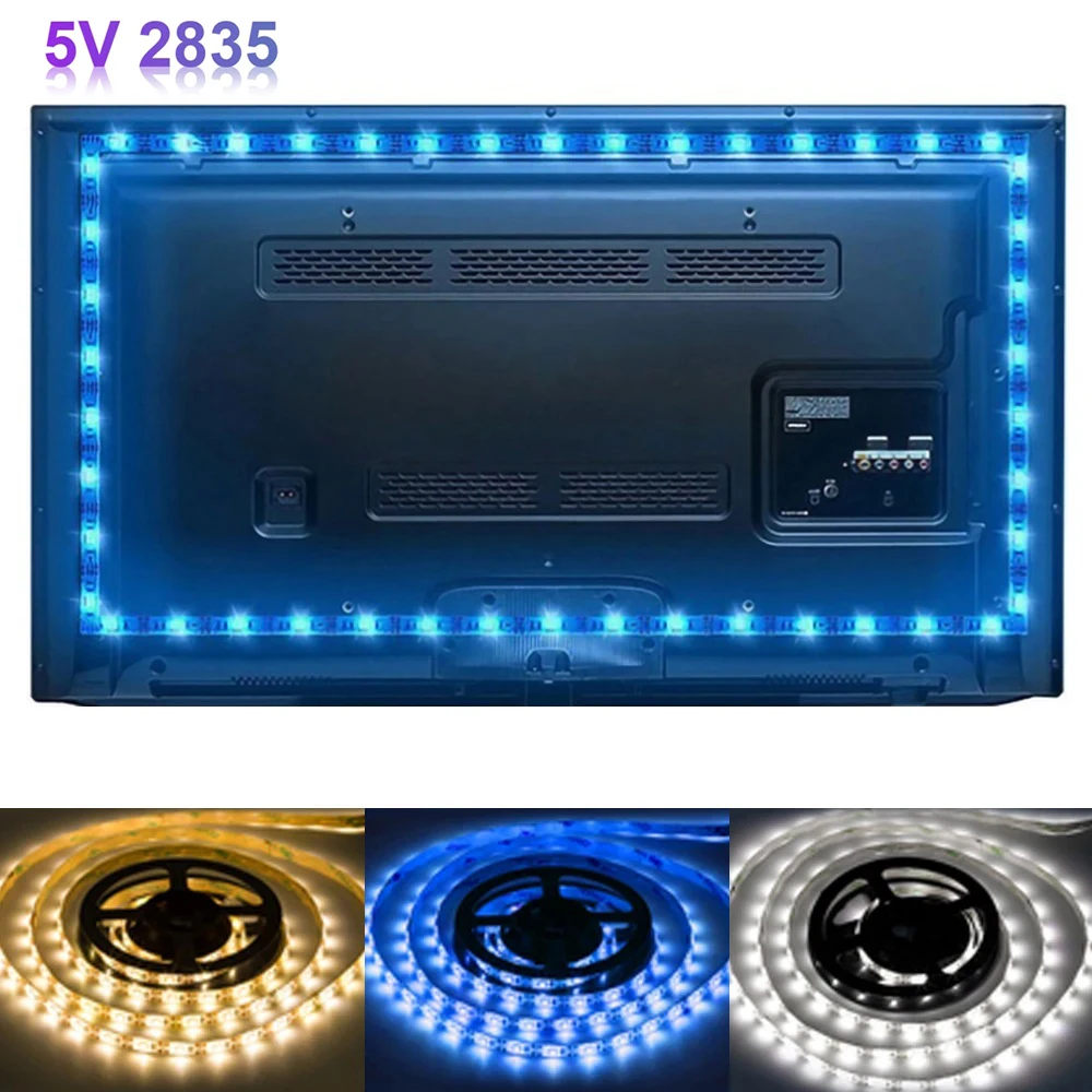 1M/3M/5M USB LED Strip Light 5V 60leds/m 2835 dimmerabile lampada flessibile nastro per TV retroilluminazione camera cucina illuminazione lampada decorazione