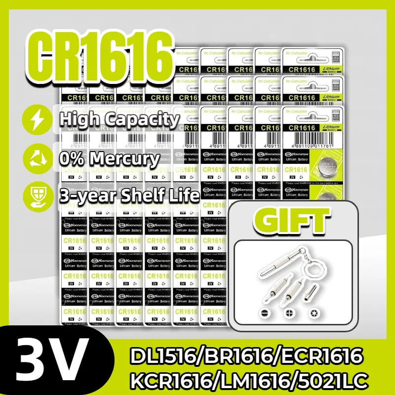 

CR2016 3V Lithium Coin Battery Long-Lasting Power for Watches Calculators Electronic Devices BR2016 DL2016 LM2016