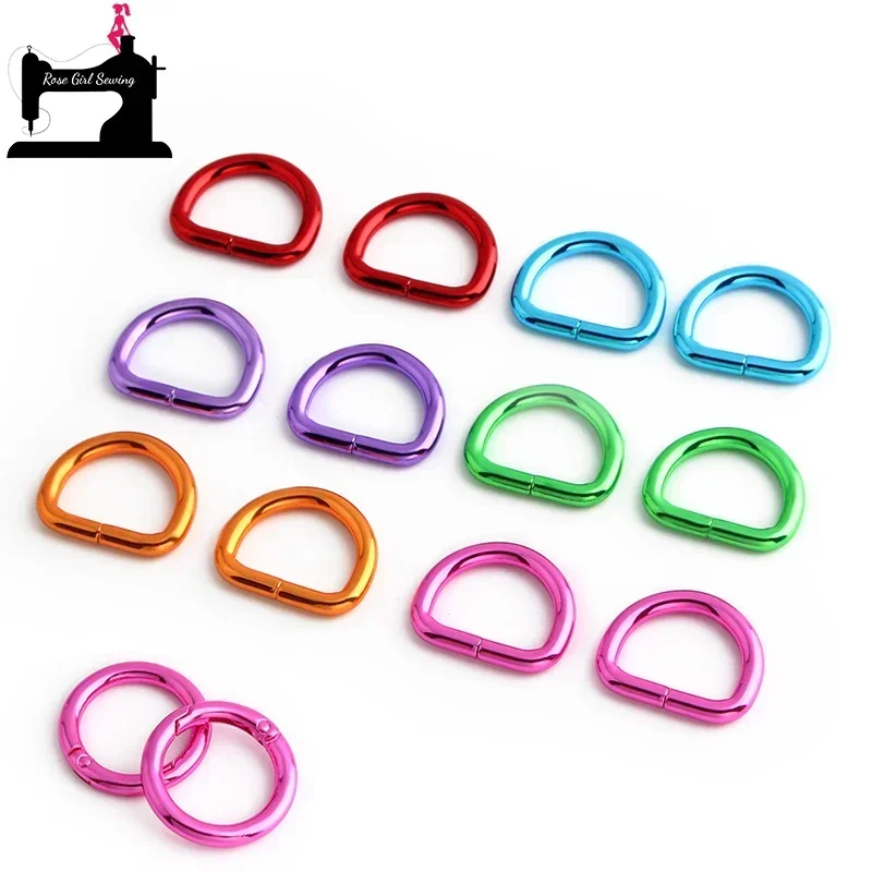 

5/40/100PCS 25mm 1 Inch Colorful Pink Heavy Thick Metal D Ring For Bags Backpack Straps Dog Collar Dee Loop Buckle Accessories