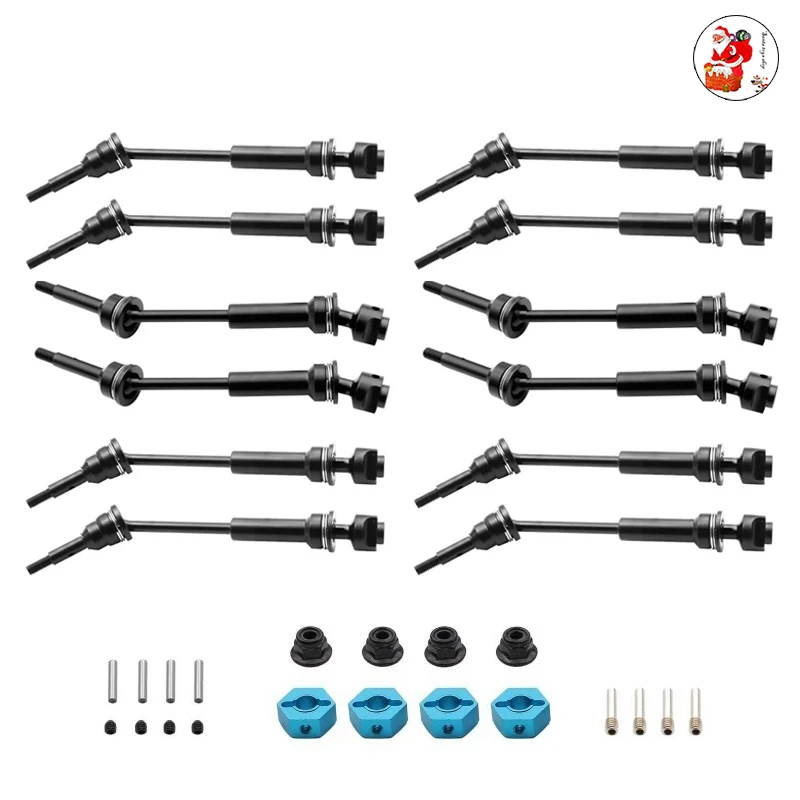 

2Pcs Steel Front And Rear Drive Shaft CVD For 1/10 trxs Slash Rustler Stampede Hoss 4X4 RC Car Upgrades Spare Parts