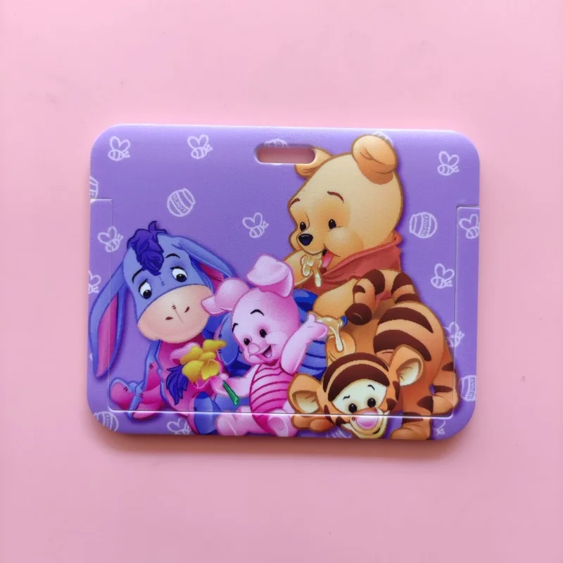 Horizontal Disney Winnie Pooh Lanyard Card Holder Student Hanging Neck Mobile Phone Lanyard Badge Subway Access Card Holder