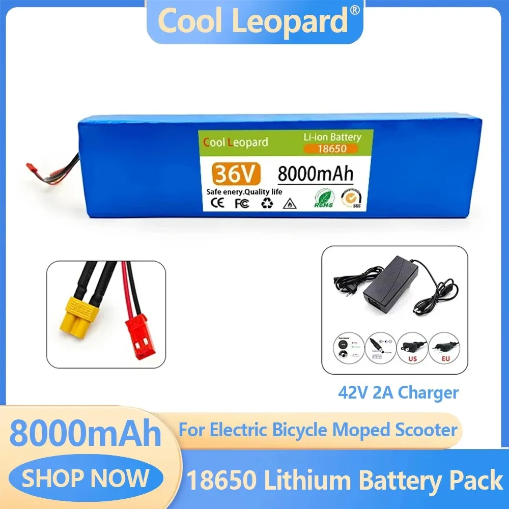 Original 36V 8Ah Battery Pack 10S1P 18650 Rechargeable Batteries For Electric Bicycle Moped Scooter Replacement Li-ion Battery