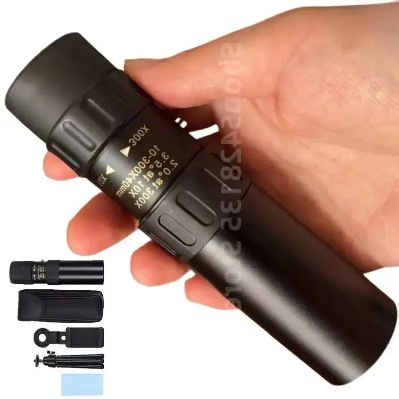 

10-300x40 зум-телескоп HD портативный мощный бинокль большой дальности Профессиональный Монокуляр низкое ночное видение для охоты