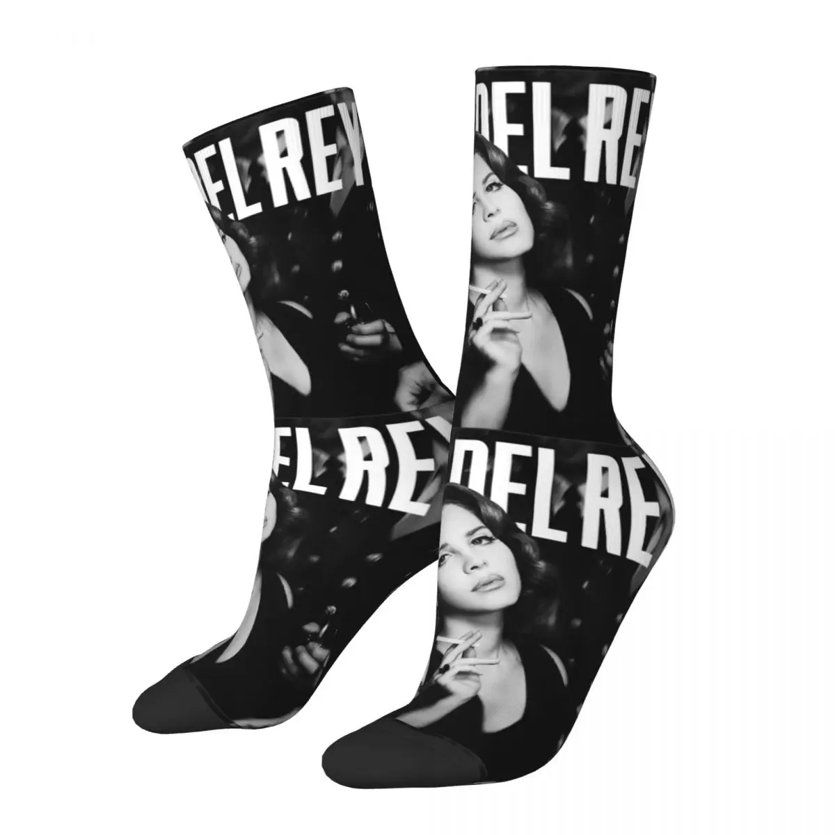 

Autumn Winter Funny Men's Women's The Singer's Of Concerts Socks Lana Del Rey Non-slip Middle Tube Socks