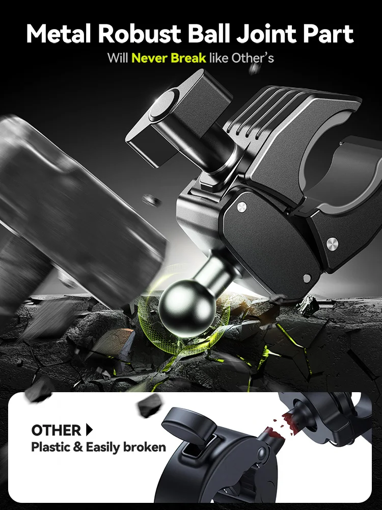 Supporto per telefono da bici Joyroom, stabile, per moto, mountain bike, bici da strada, 360° °   Supporto universale girevole per cellulare per iPhone