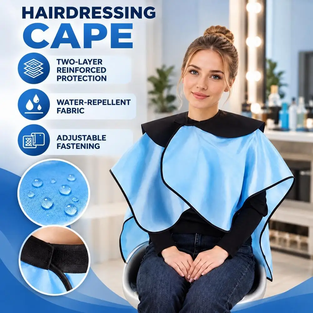 Hair Dye Tools Short Square Black Waterproof Hairdressing Salon Barber Hair Cutting Cape Cloth Wrap Hairdressing Cape Barber