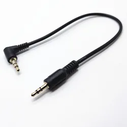 25cm 3.5mm L-shape 90 Degree Male to Male Earphone Extension Cable Audio Adapt for cell phone MP3 in the Car