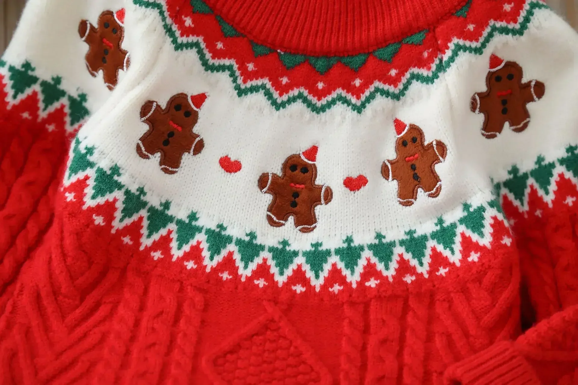 Children Gingerbread Pullover Knitwear for Fall Winter Kids Boys Christmas Sweaters Thicken Warm Knitted Tops Girls Clothes