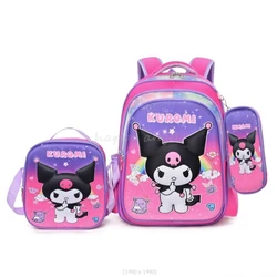 3Pcs Cartoon Melody Kuromi School Bags Capacity Lovely Lightweight Backpack For Girls Boys Birthday Gift Mochilas With Lunch Bag