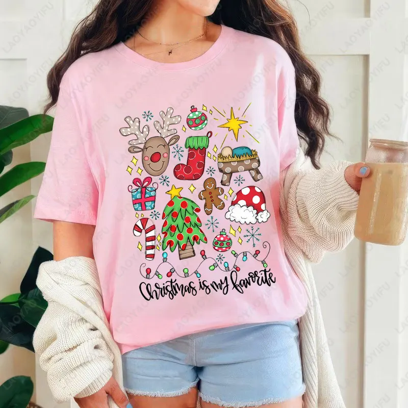 Christmas-Is-My-Favorite-Graphic-Shirt-Womens-Christmas-Cotton-Tees-Holiday-Shirt-for-Her-Cute-Casual-Wear-Tops-Y2k-Streetwear