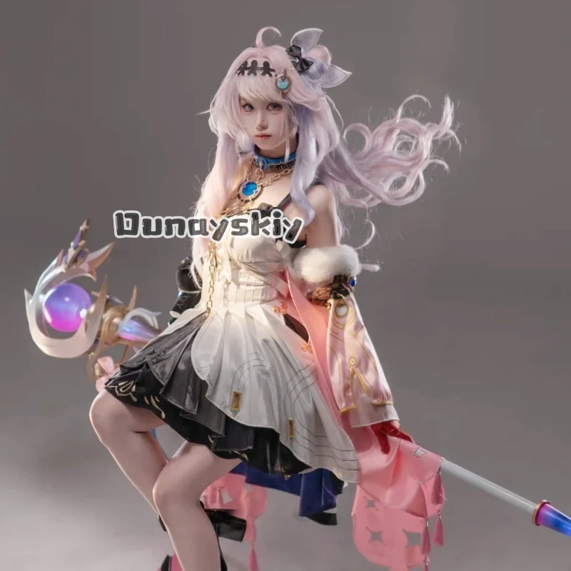 

KS*15Denia Kawaii Costume Cute Y2K Jirai Kei Dress Sweet Lolita Shoes Pink Wigs Halloween Christmas Cos Wuthering Waves Cosplay