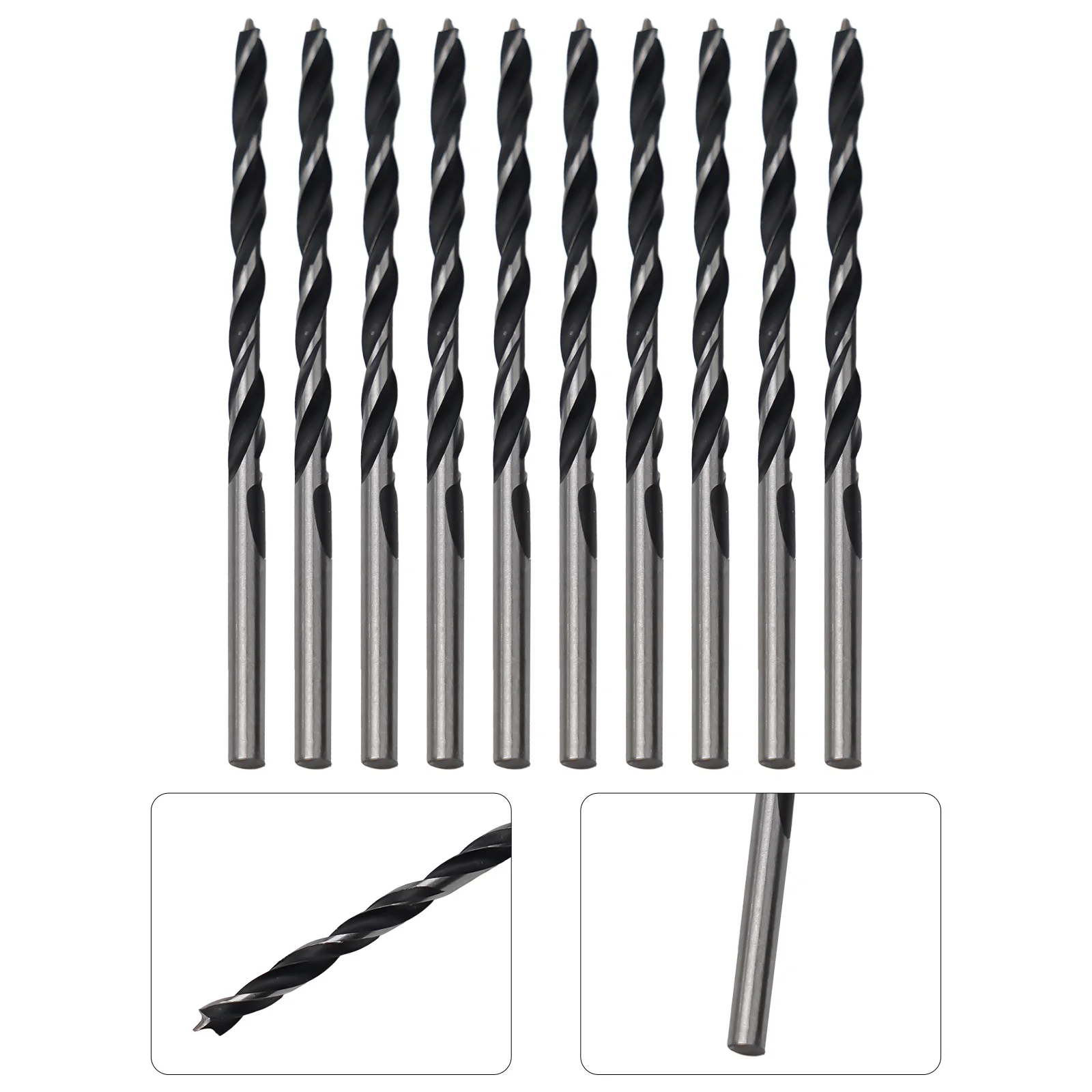 3mm Diameter Wood Drill Bits with Center Point, Pack of 10, Precision Ground, Suitable for Wood and Artificial Wood