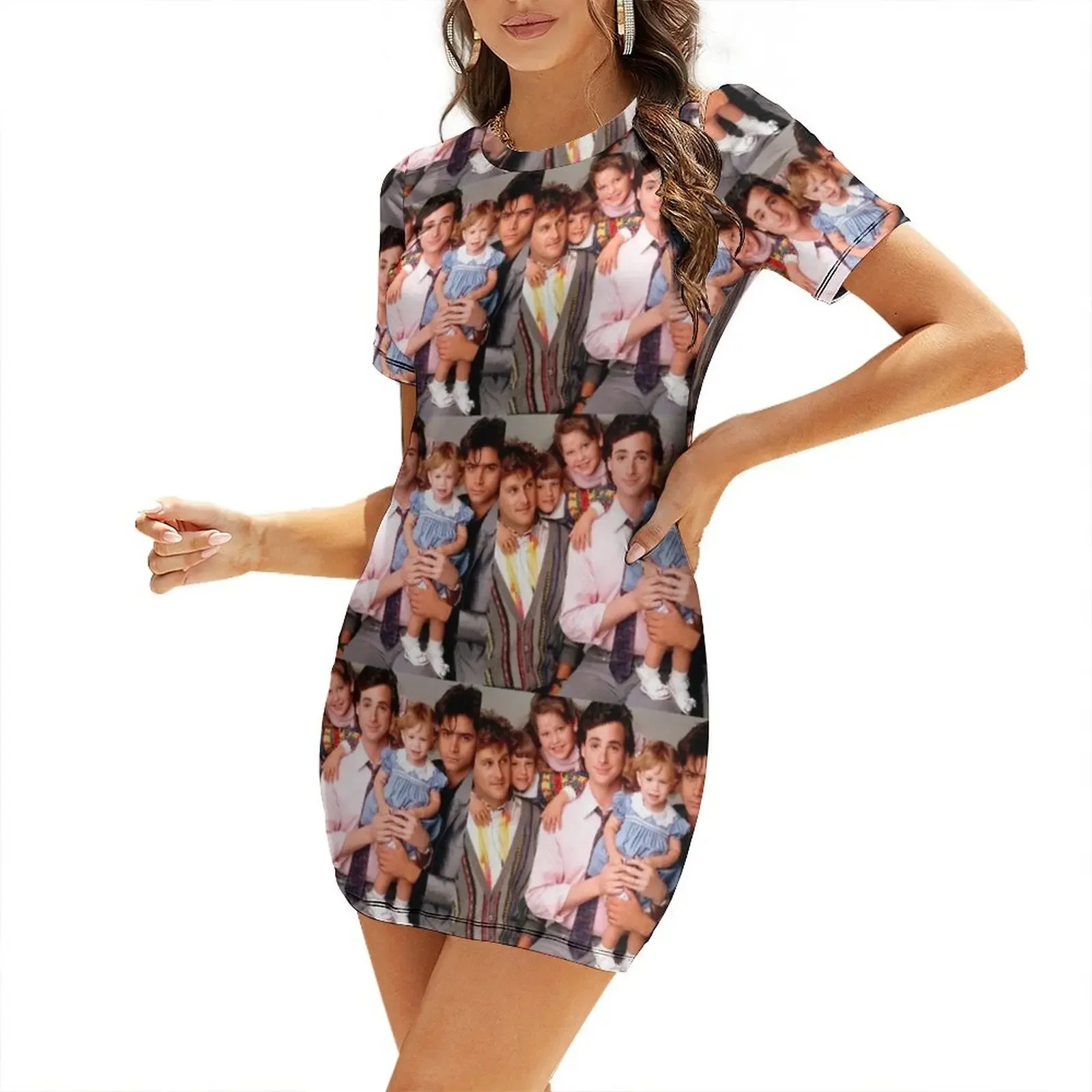

Full House Drama Movie Family ALB49 Short-Sleeved Dress clothes for woman wedding guest dress 2026