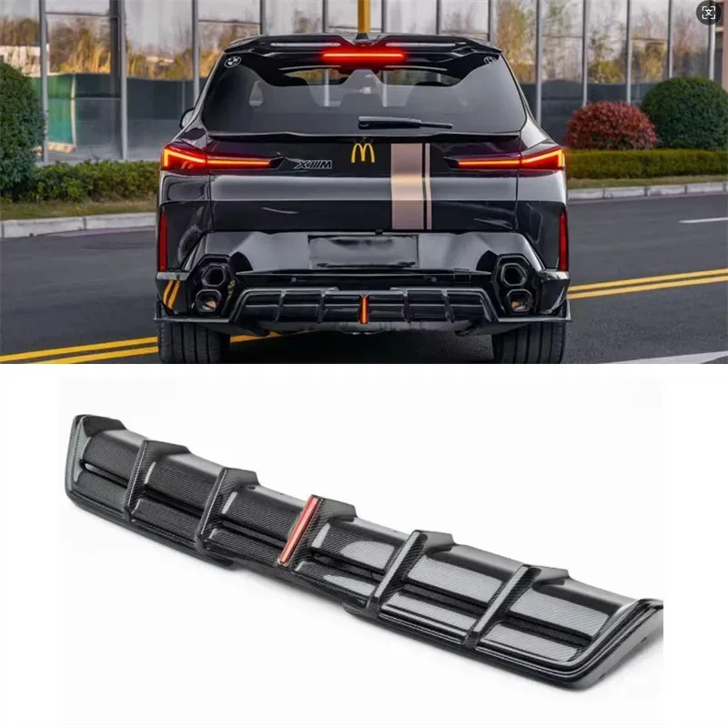 

For BMW XM 2023 2024 2025 ReaI Dry Carbon Fiber Bumper Rear Lip Spoiler Kit