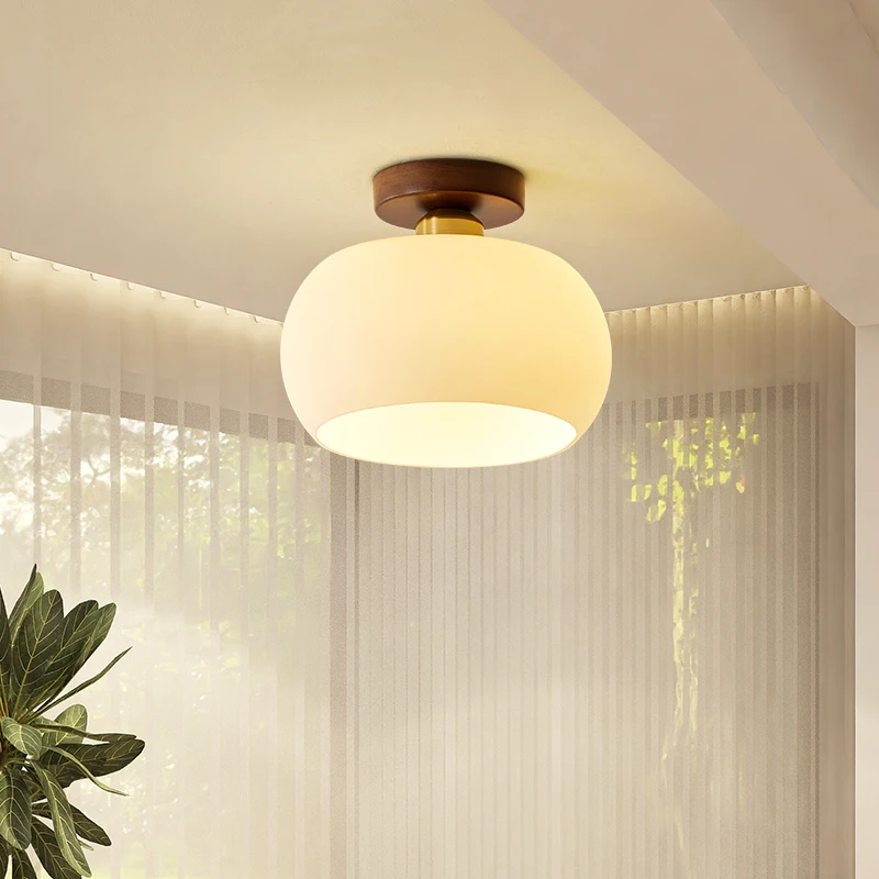 IWHD plafoniere a LED in vetro rame soggiorno cucina balcone illuminazione per interni Lampada da soffitto moderna decorazioni per la casa Lampada