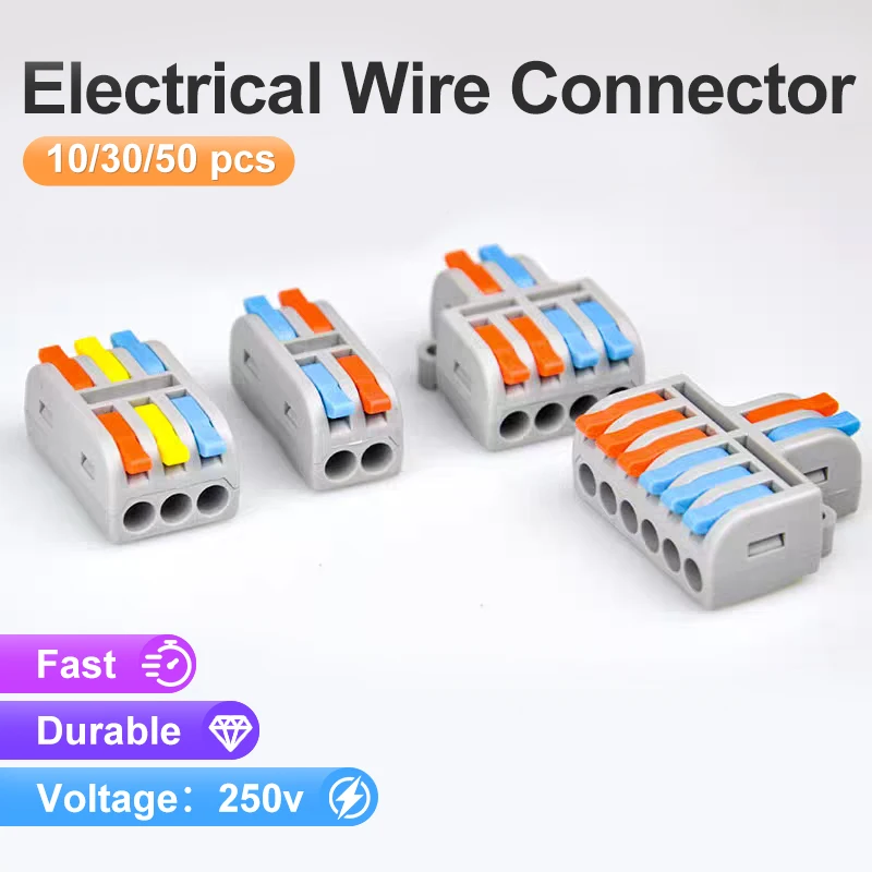 

Fast Wire Connector Push-in Electrical Terminal Block Universal Splicing Wiring Cable Connectors For Cable Connection SPL