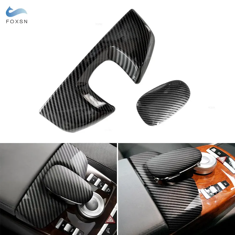 Car Styling Carbon Fiber Texture Center Control Armrest Box Phone Dial Key Pad Cover Trim For Mercedes Benz S Class W221 W222