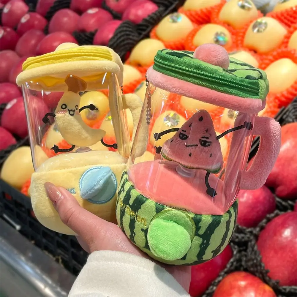 Cartoon Obst Entsafter Plüsch Spielzeug Kordelzug Rotierenden Tasche Anhänger Gefüllte Plüsch Spielzeug Wassermelone/Orange/Banane Mixer Spielzeug