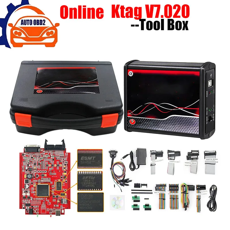 Ktag ecu programmer 2024 KTAG V7.020 V2.25 Red PCB Red European ECU Programmer Unlimited Points Networkable Online KESS V5.017