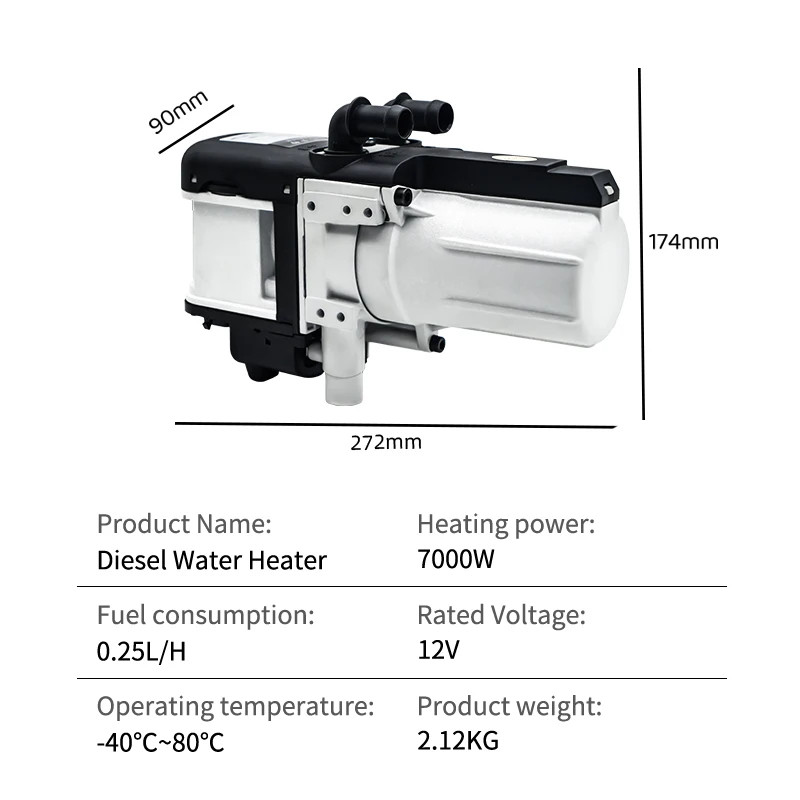 Truck Auto Cabin Parking Air Heating 7KW 12V Car  Parking Water Heater Liquid Parking Heater