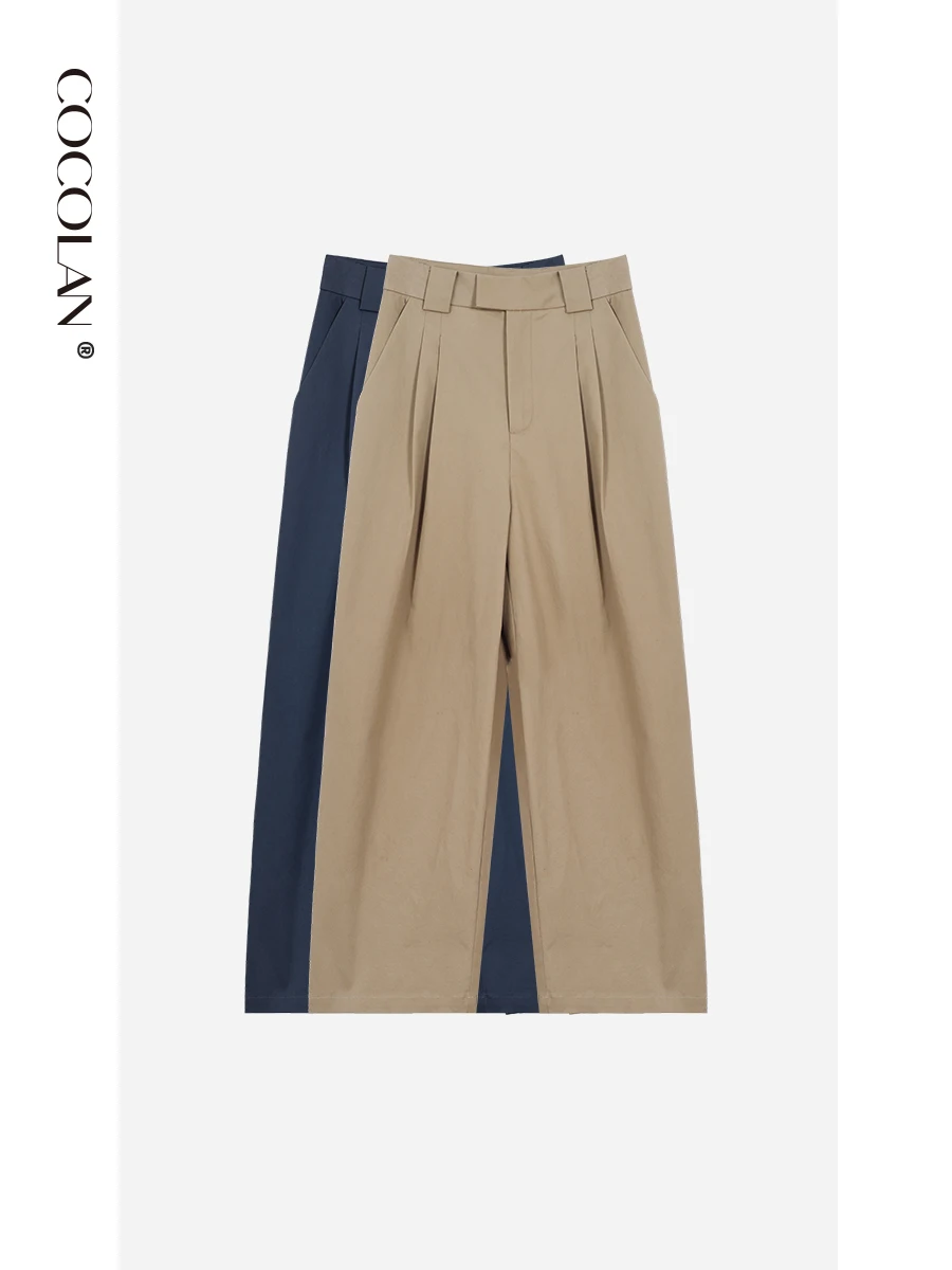 

Женские повседневные брюки LAN прямого кроя с высокой талией из смесового хлопка, комфортные, весна 2026, модные, премиум-качество