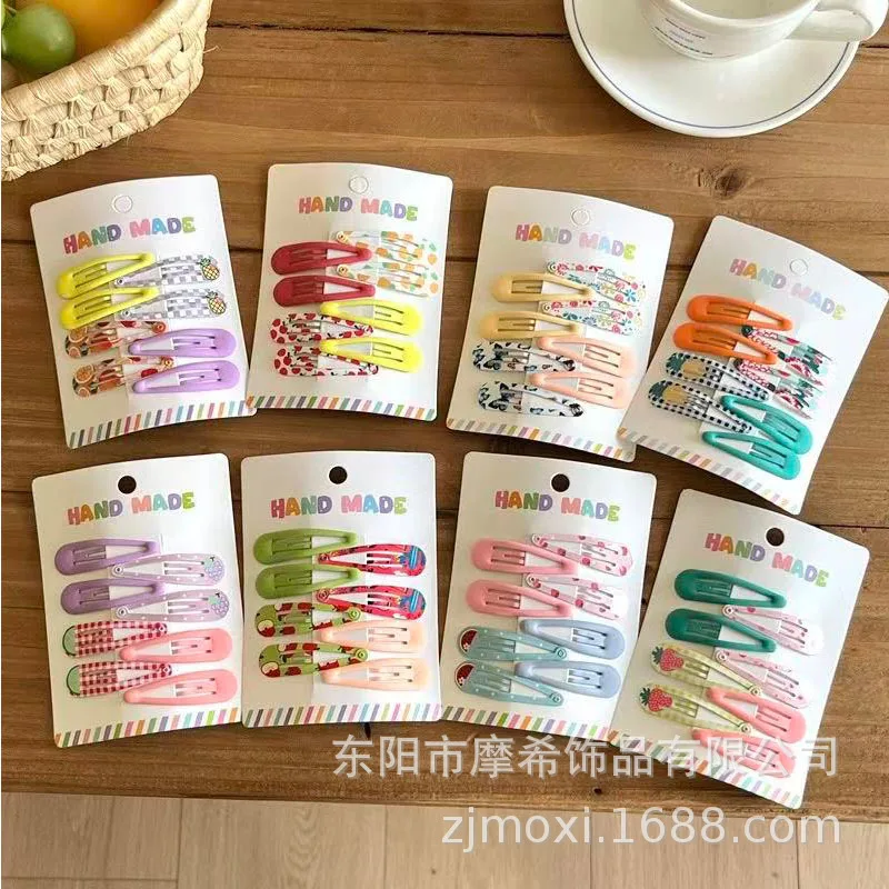 

Набор из 8 заколок для волос с фруктовым принтом, милые заколки-капли для девочек, новые поступления, модные аксессуары для повседневного использования