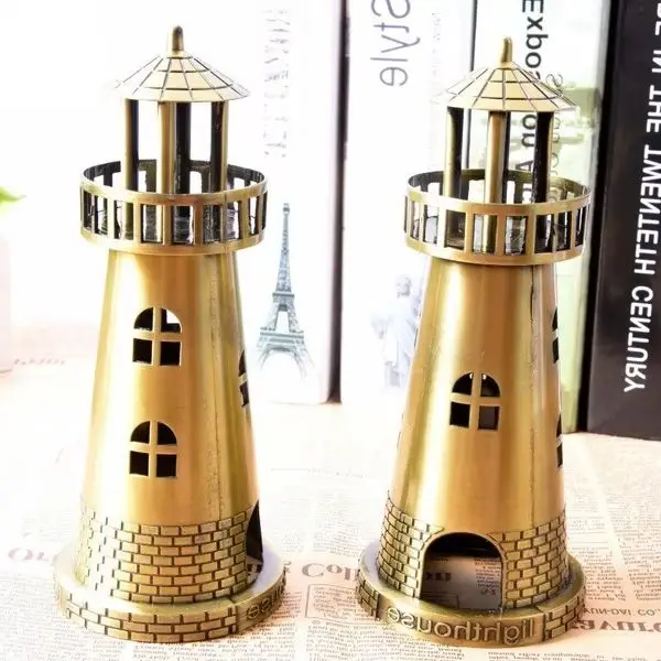 

Lighthouse maritime beacon tower home and office zinc alloy handicraft boutique ornament Mediterranean lighthouse ornament