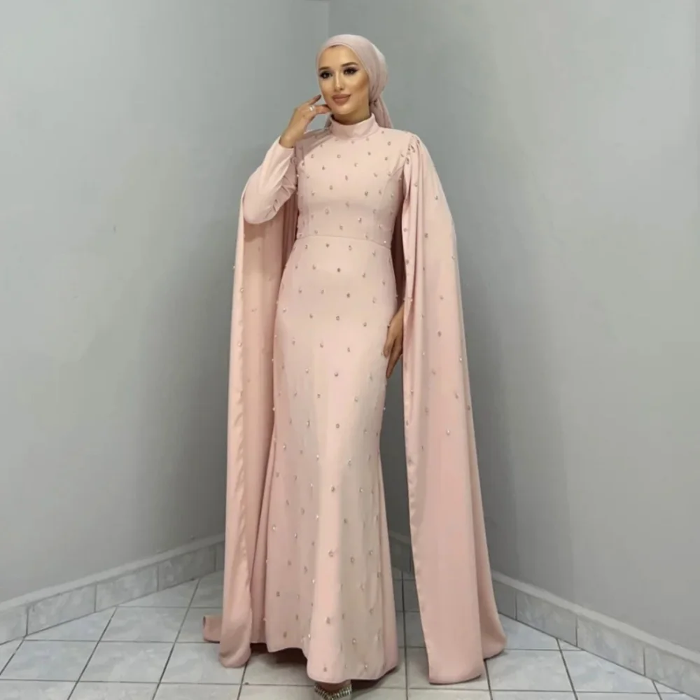 

Customized Jersey Sparkle High Collar Mermaid Long Dresses Bespoke Occasion Woman Elegant Party Wedding Evening Gown Classic