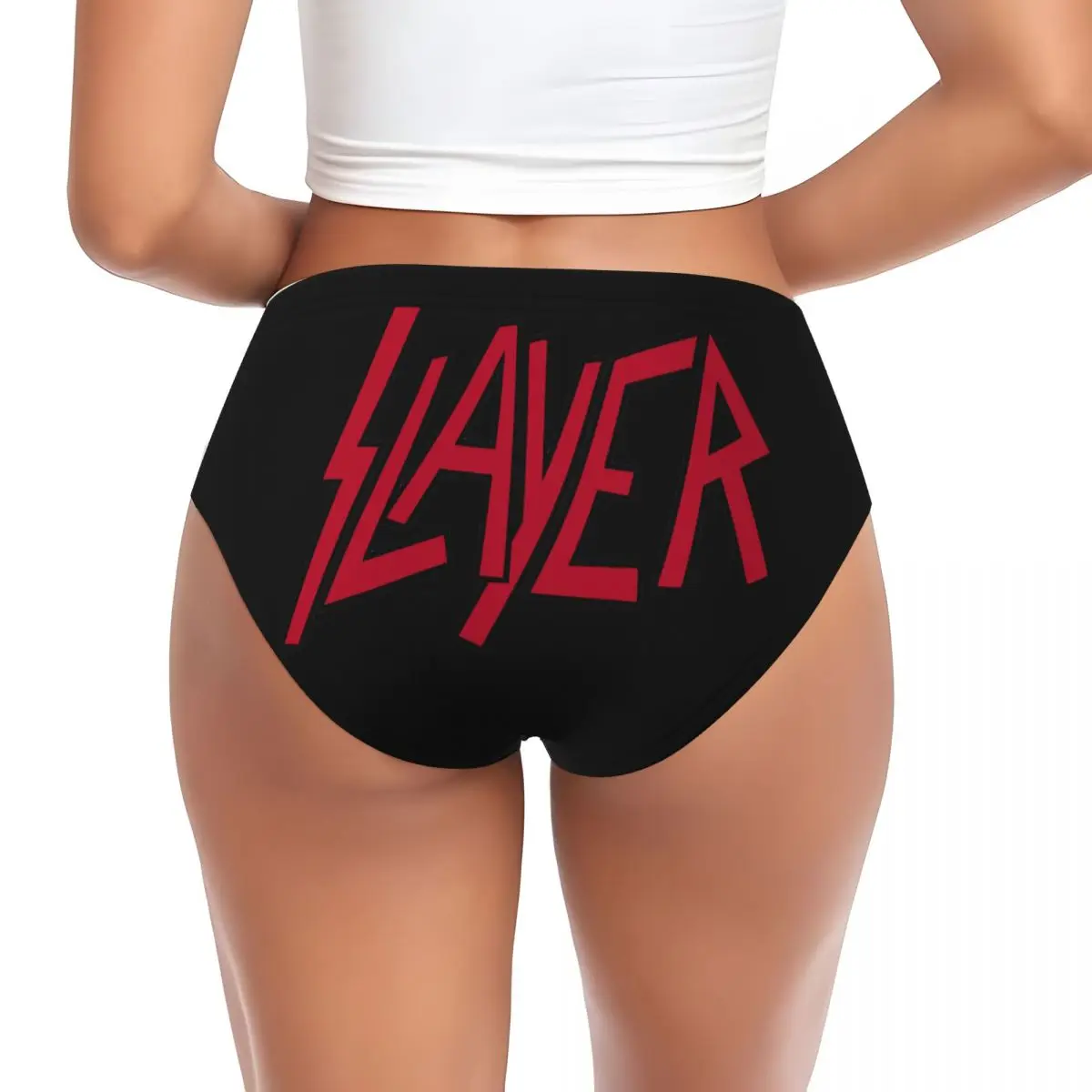 Custom Heavy S-Slayers Thrash Metal Brief Panties Womens Breathable Stretch Rock Roll Band Underwear