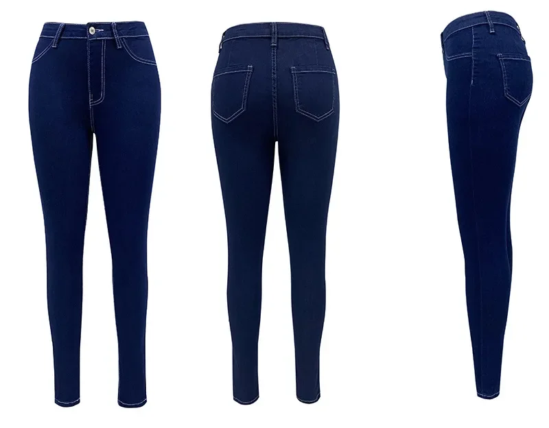 Jeans Pantaloni a matita Donna Denim Vita alta Stretch Skinny Distressed Lavato 2025 Streetwear Base vintage Pantaloni alla caviglia