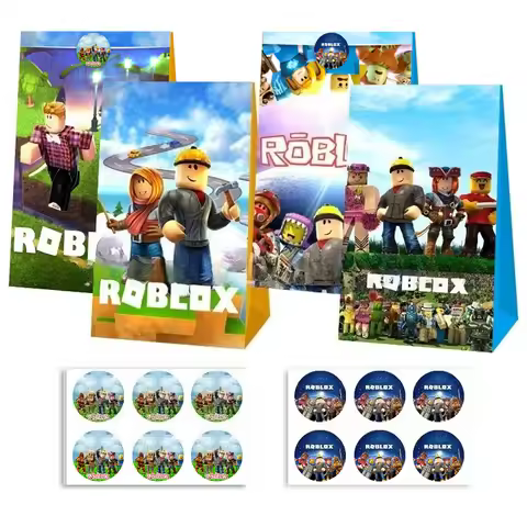 Hot Cartoon Roblox Game Party Favors Boxes for Kids Birthday Decor Supplies Robot Gift Box Kids Party Bag Paper Small Candy Bags