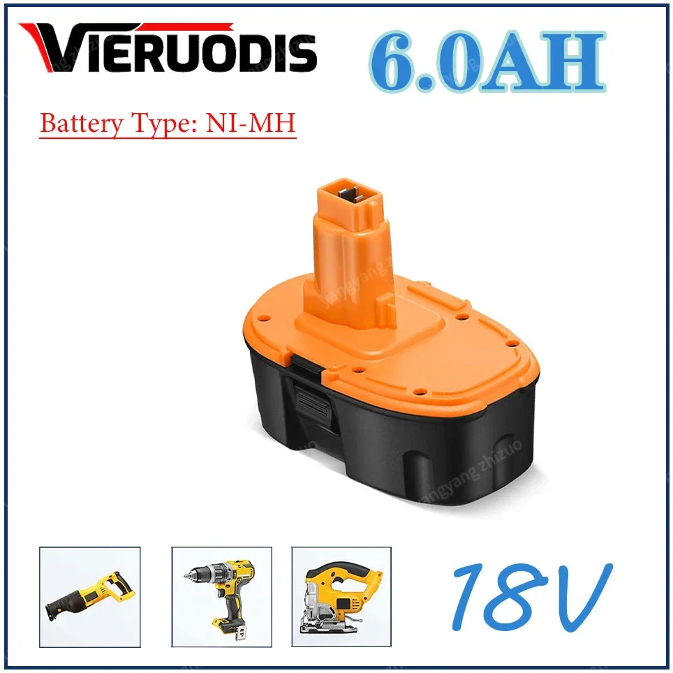 

18V 4.0Ah 5.0Ah 6.0Ah Ni-MH Battery For Dewalt DC9096 DE9039 DE9096 DE9098 DE9503 DC212 DC330 Cordless Drill Replacement Battery