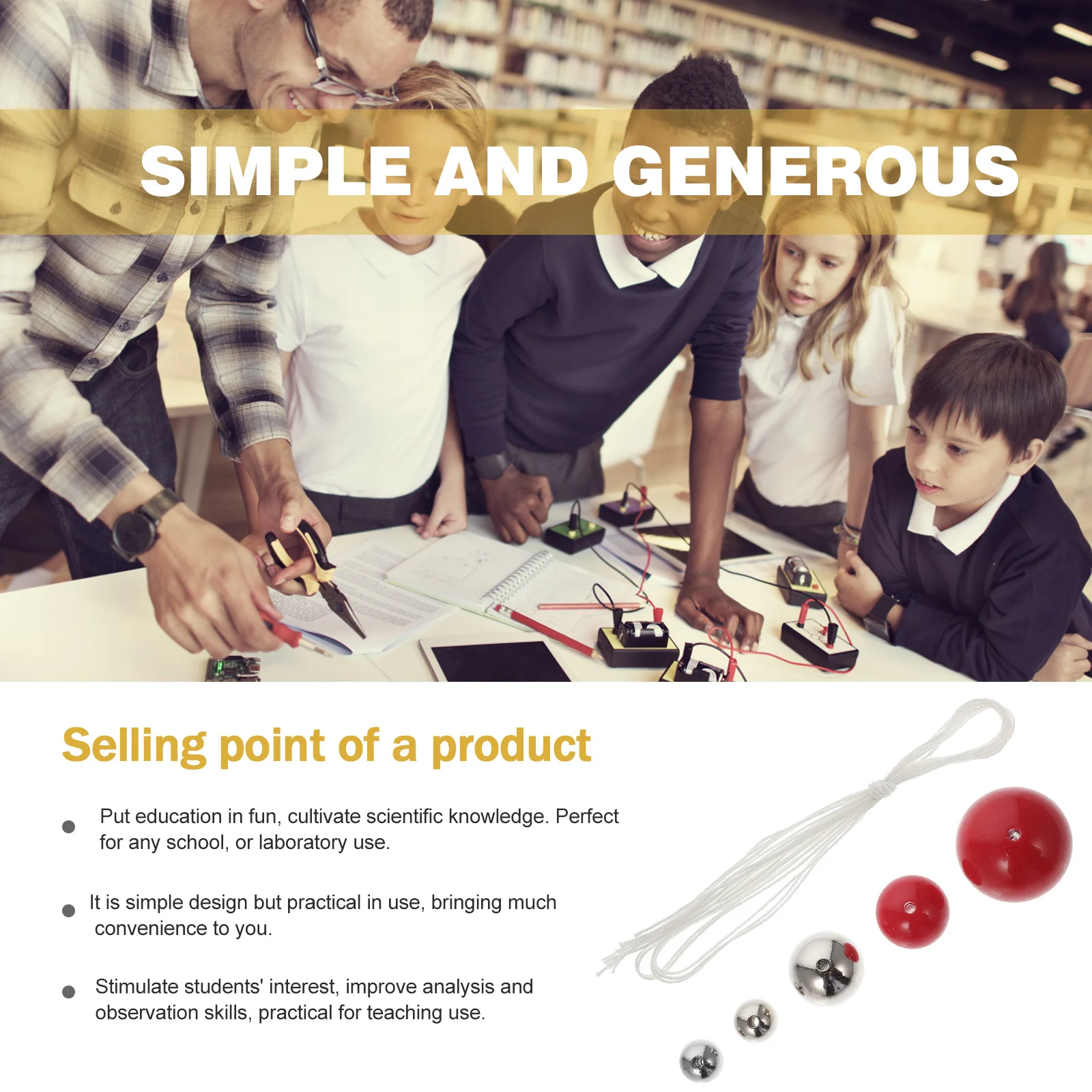 

10Pcs Physical Single Pendulum Balls Plastic Metal Material for School Lab Teaching Experiment Equipment Single Pendulum Ball