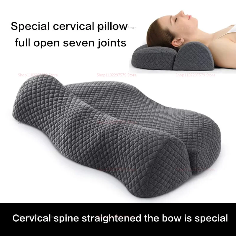 

2025 Cervical Memory Foam Contour Pillow for Side Sleepers Ergonomic Orthopedic Bed Pillow for Neck Pain Relief and Better Sleep