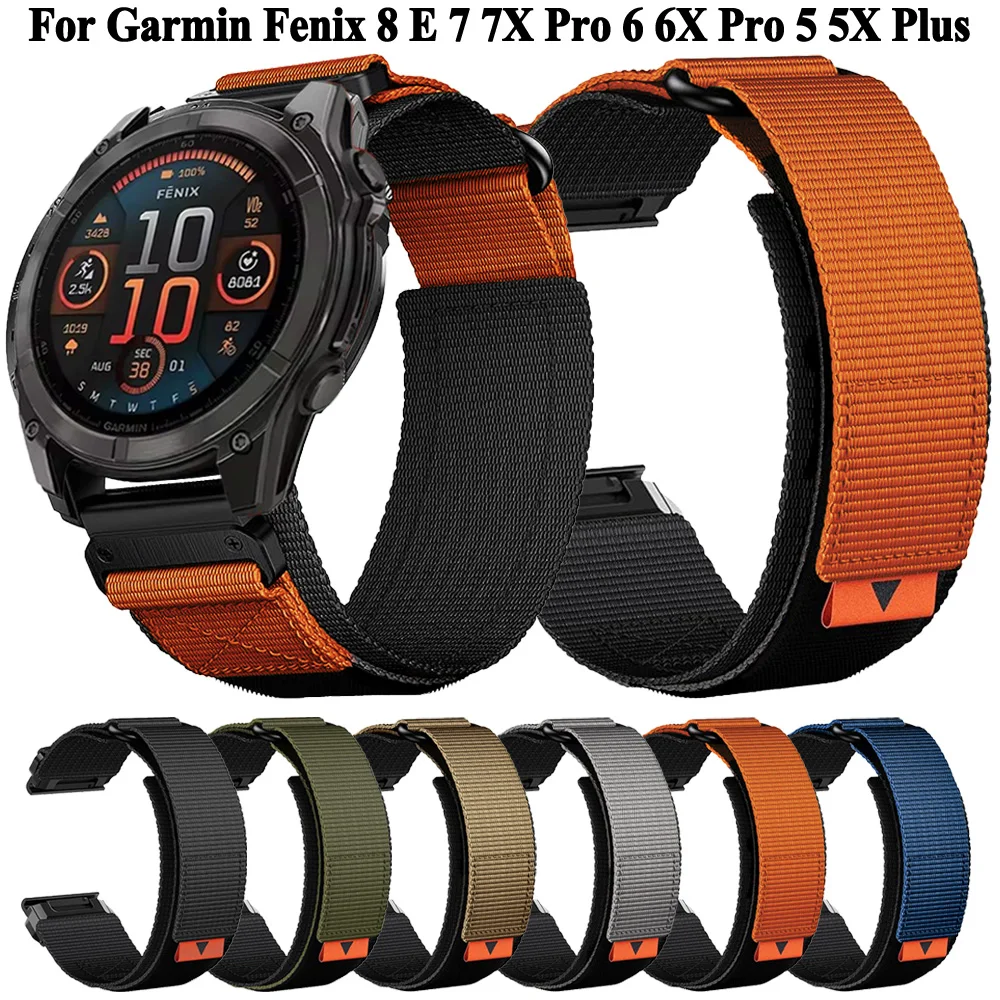 26mm 22mm Quickfit Watchband Straps For Garmin Fenix 8 E Quatix 7 7X 47mm 51mm 6 6X Epix Pro Gen 2 5X Plus Enduro 3 Nylon Strap