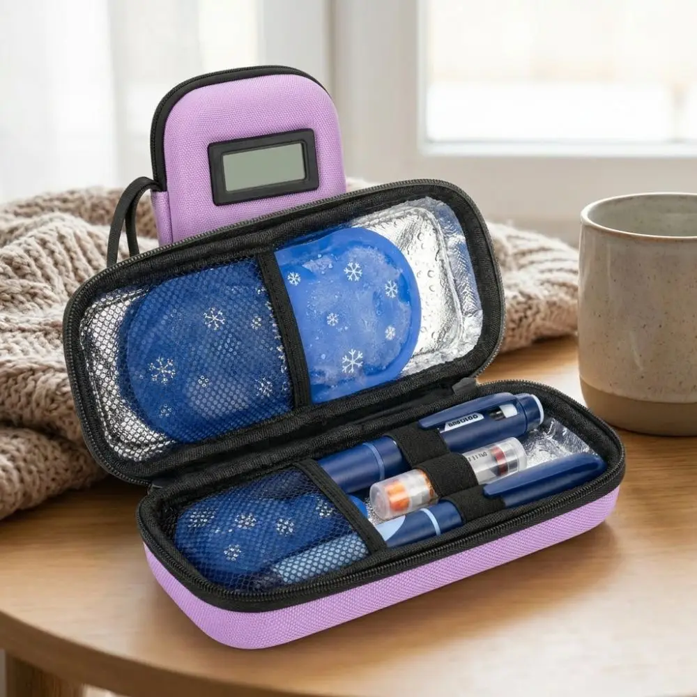Waterproof Insulin Vial Cooling Bag Thermal Insulated Thermometer Display Insulin Cooler Travel Case Wear-resistant Dust-Proof