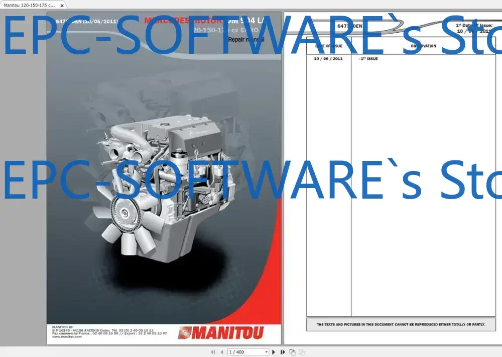 

EPC-SOFTWARE Manitou MRT, серия MC 2020 Телеподставки и вилочный погрузчик 6,12 ГБ PDF-сервис и детали Руководство DVD