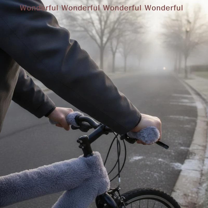 Simulated Plush Grip Glove Motorcycle Handle Cover For Winter Thick Warm Handle Gloves Covers Universal Scooters Hand Warmer