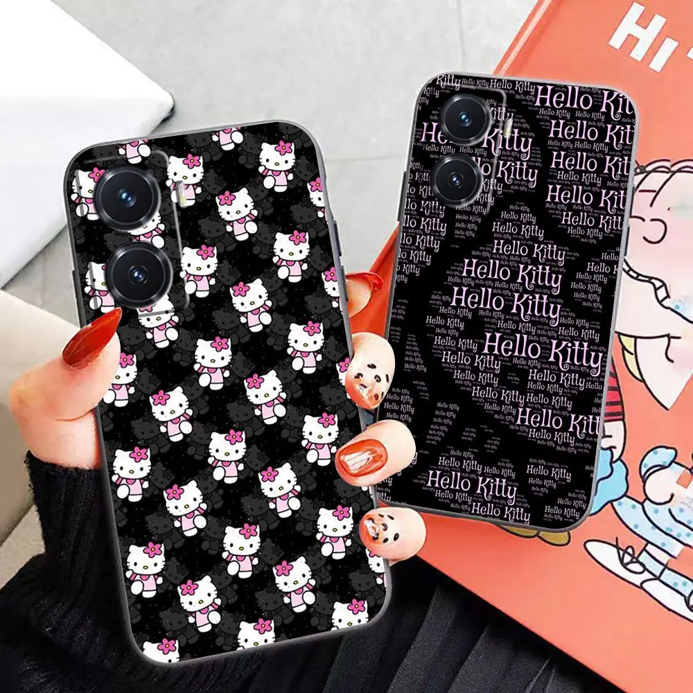 Case For VIVO Y97 Y93 Y91 Y85 Y83 Y81 Y79 Y77 Y76 Y76S Y75 Y72 Y67 Y66 Y55 Y52S Pro 5G 4G 5G Case Anime Cute H-Hello K-Kitty Cat