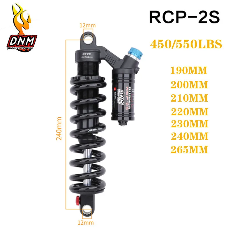 

Задний амортизатор DNM RCP2S для горного велосипеда 190/200/210/220/230/240/265 мм, 550/450 фунтов, пружинный мягкий хвост, подходит для AM/FR/DH/MTB